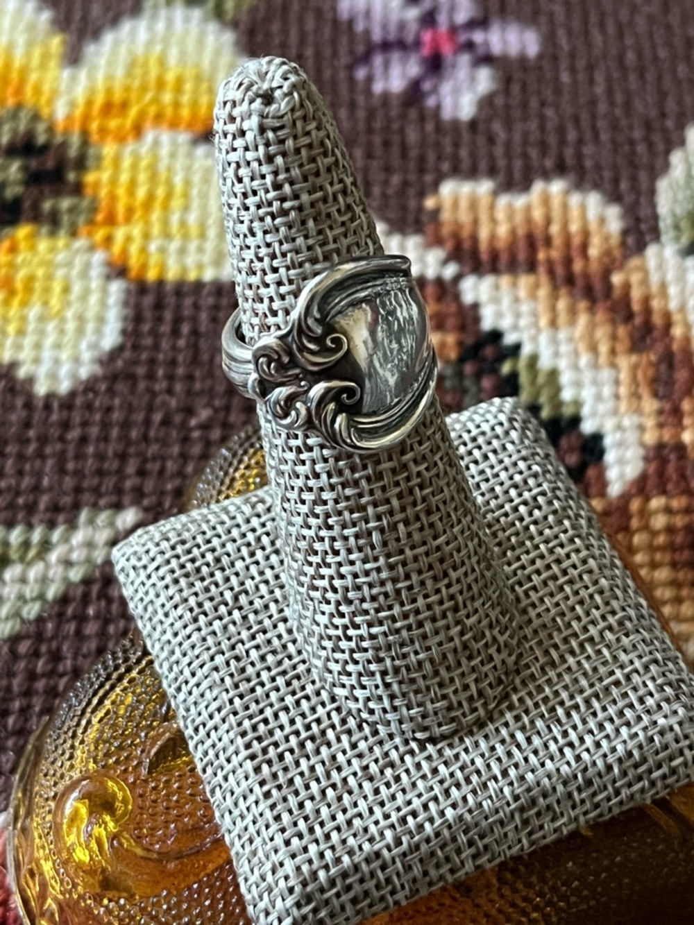 Silver Ornate Spoon Ring - Silver